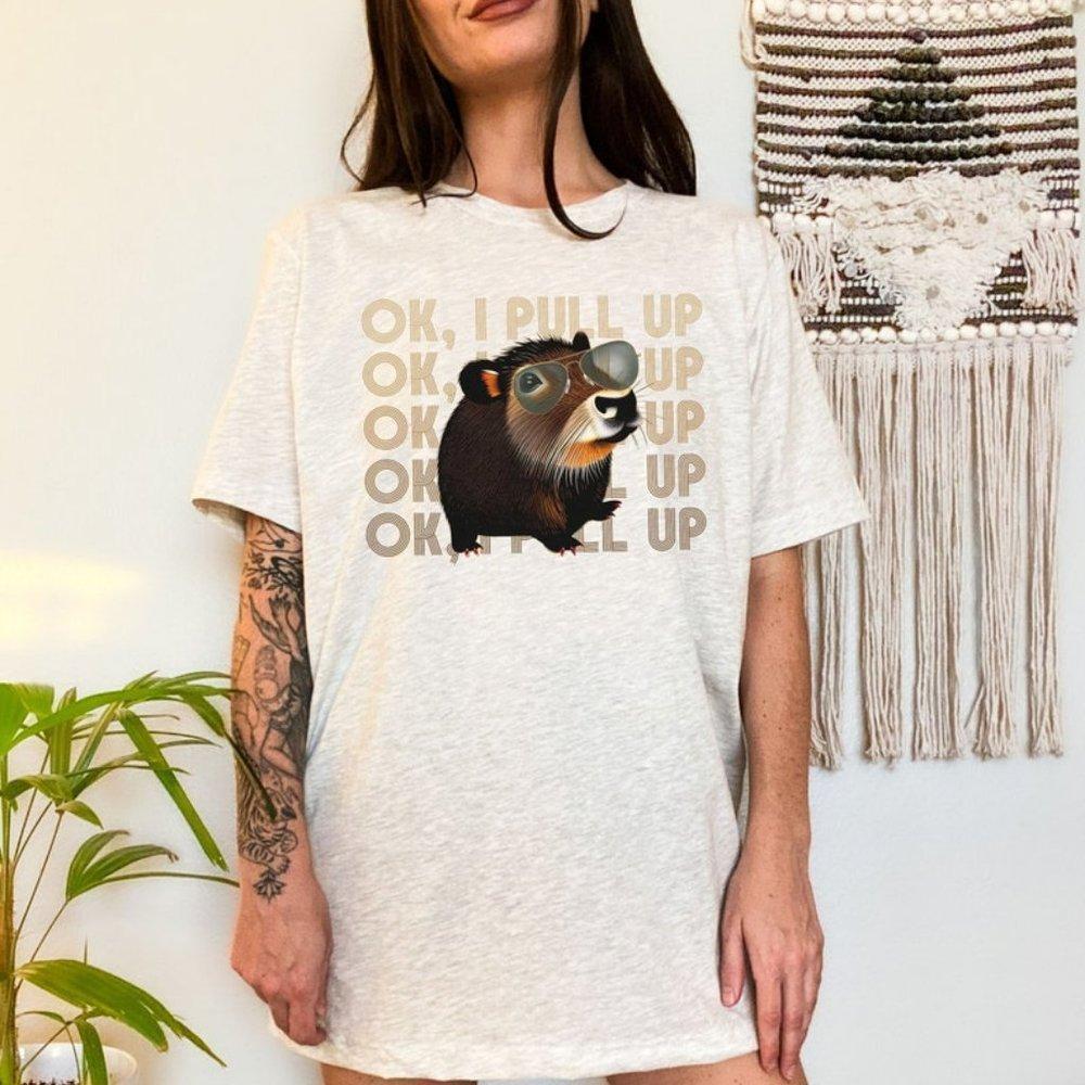 Capybara T E Capy Don_T Worry Be Capy Capy Lover Ok I Pull Up Funn Shirt Col